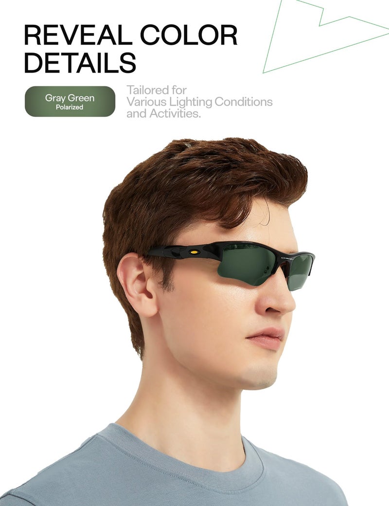 Mryok Polarized Replacement Lenses for Oakley X Squared OO6011 Sunglasses, HD Polarized, UV Protection, Impact Resistant & Perfectly Fit - Grey Green - Image 3